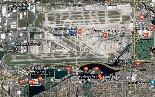Miami Airport Lakes next to Airport